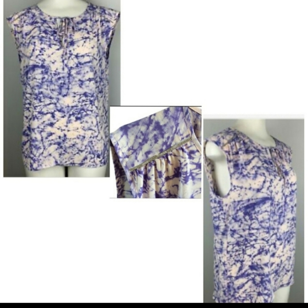 Juicy Couture Top Size L Tie-Dye Peasant Top - Picture 6 of 11